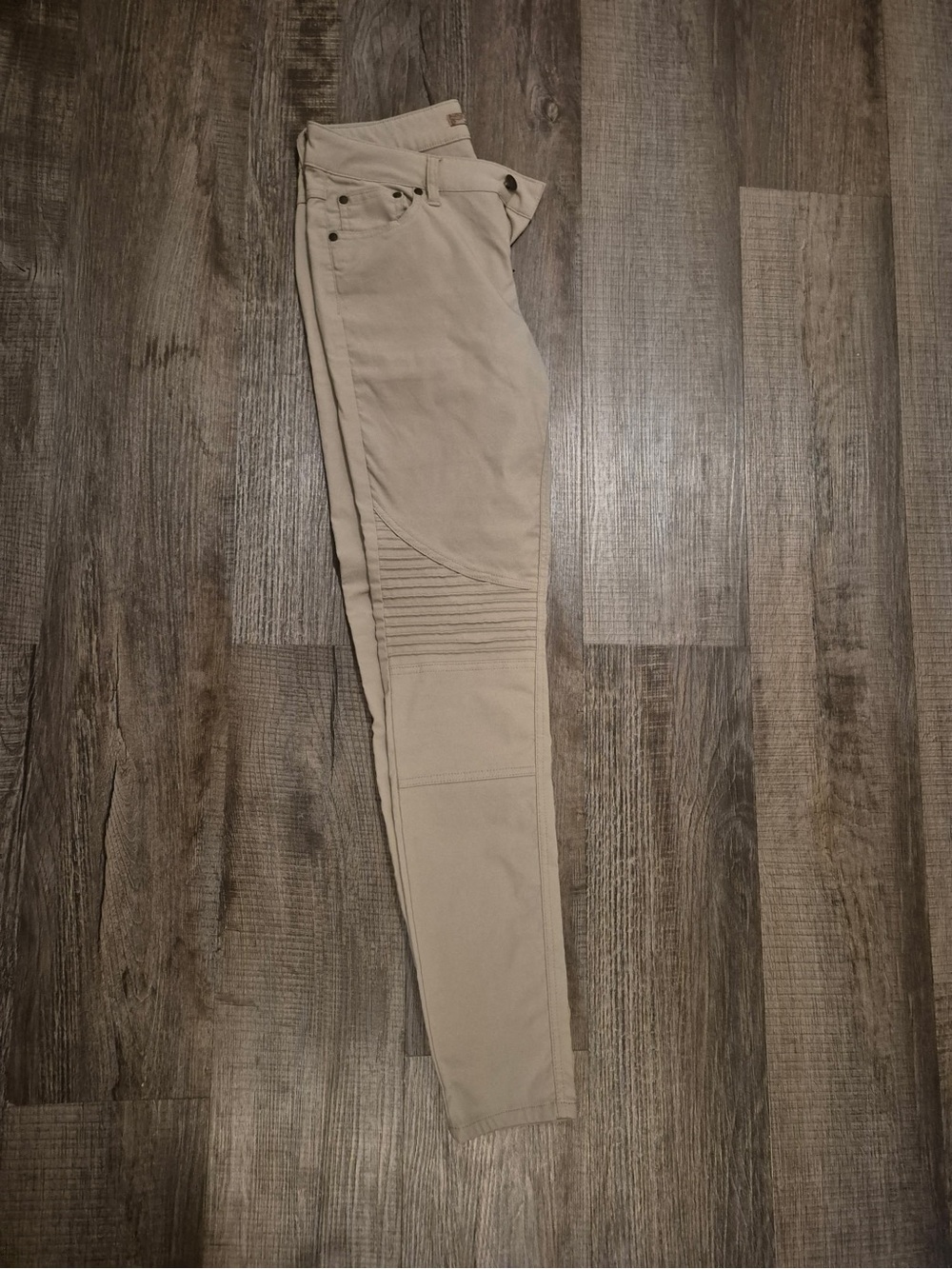 Prana Beige Skinny Moto-Style Pants